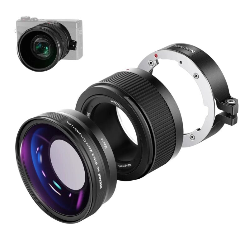 NEEWER Wide Angle Lens Compatible With Canon G7X Mark III Camera, 2 In 1 18mm HD Wide Angle & 10x Macro Additional Lens