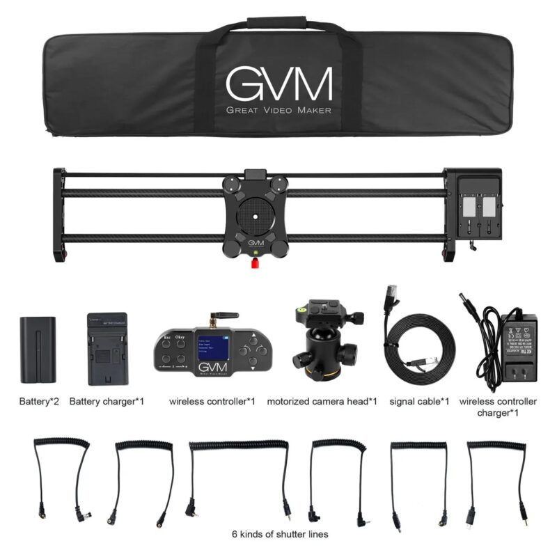 GVM GT-80WD Wireless Carbon Camera Slider Follow Focus Motorized APP Control Delay Slider Track Rail For Timelapse Photography