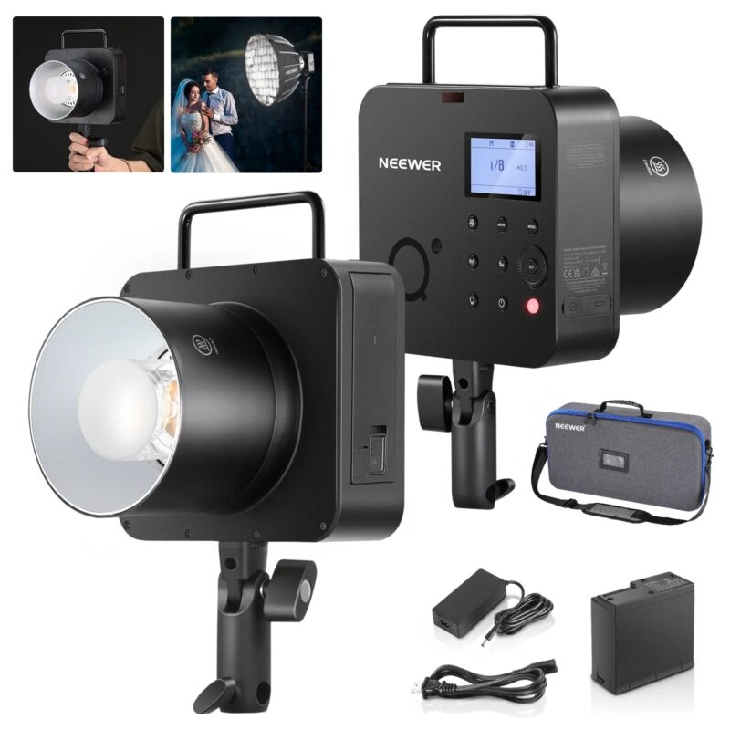 NEEWER Q4 400Ws 2.4G TTL Outdoor Studio Flash Strobe (New Look),1/8000 HSS 2800mAh Battery Powered Photography Monolight