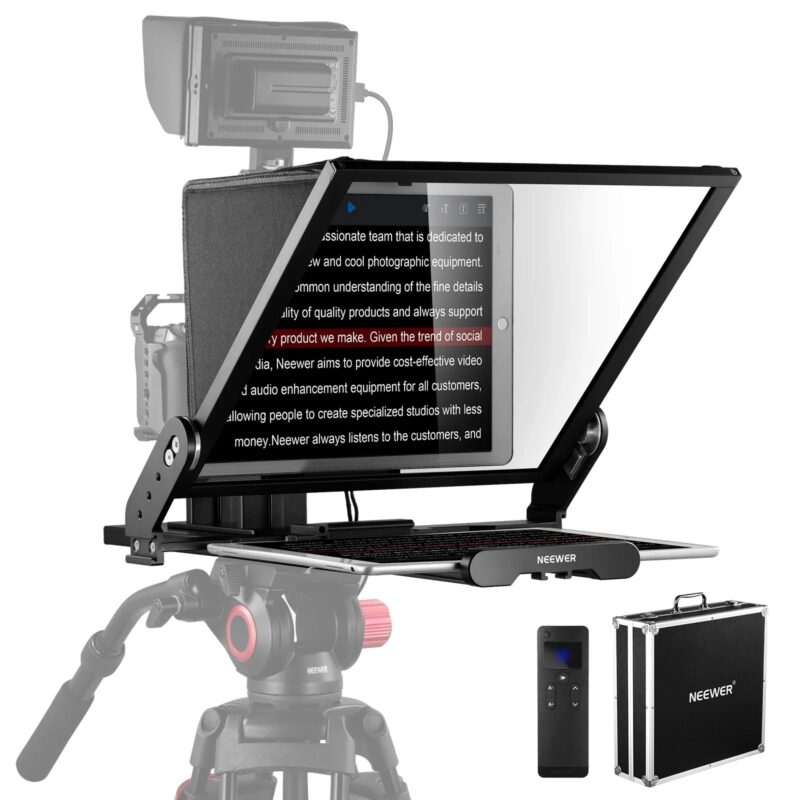 NEEWER Teleprompter X17 II With RT113 Remote/APP Control, 17" HD Beamsplitter All Metal Frame Upgraded Camera Mount QR Plate