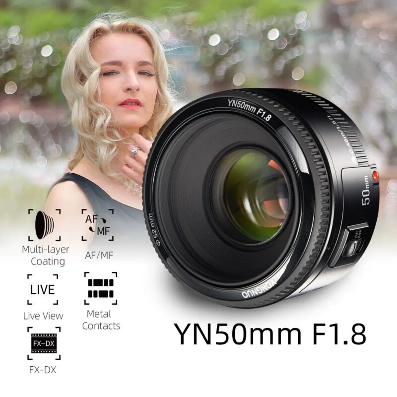 YONGNUO YN50mm F1.8 Lens Large Aperture Auto Focus Lens Compatible With Canon EF Mount EOS Camera - Image 2