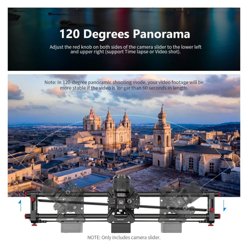 Neewer Motorized Camera Slider 2.4G Wireless Control Carbon Fiber Dolly Rail Slider Support Video Mode Time-Lapse Photography - Image 6