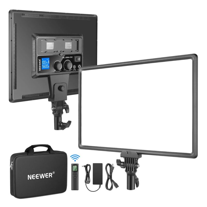 Neewer 288 Large LED Video Light Panel, 45W Bi-color Dimmable LED Light For YouTube Game Video Live Stream Photography
