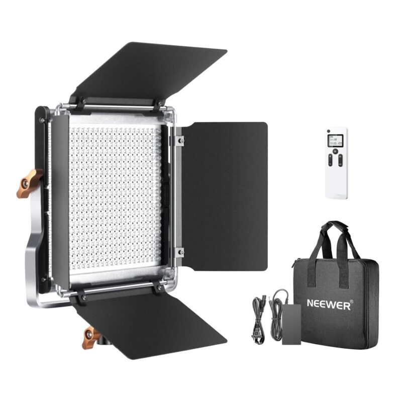 Neewer Advanced 2.4G 480 LED Video Light, Dimmable Bi-Color LED Panel With LCD Screen And 2.4G Wireless Remote For Photography