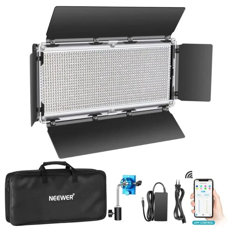 Neewer 1320 LED Video Light With APP Intelligent Control System, Dimmable Bi-Color Photography Lighting Kit 3200K-5600K