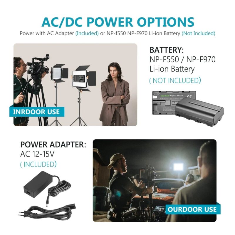 Neewer 2 Packs Advanced 2.4G 480 LED Video Light Photography Lighting Kit With Bag, Dimmable Bi-Color LED Panel With LCD Screen - Image 6
