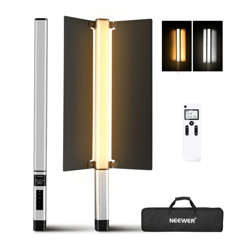 Neewer Light Handheld LED Video Light Stick, Photography Lighting Kit With Barn Doors/Remote Control,USB Rechargeable/1500 Lumen