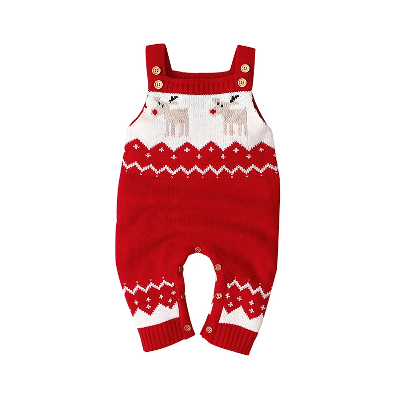 Baby Christmas Rompers Clothes Red Reindeer Knit Newborn Boy Girl Jumpsuits Winter Sleeveless Infant Kids Unisex Playsuits 0-18m
-
82W303
-
12M