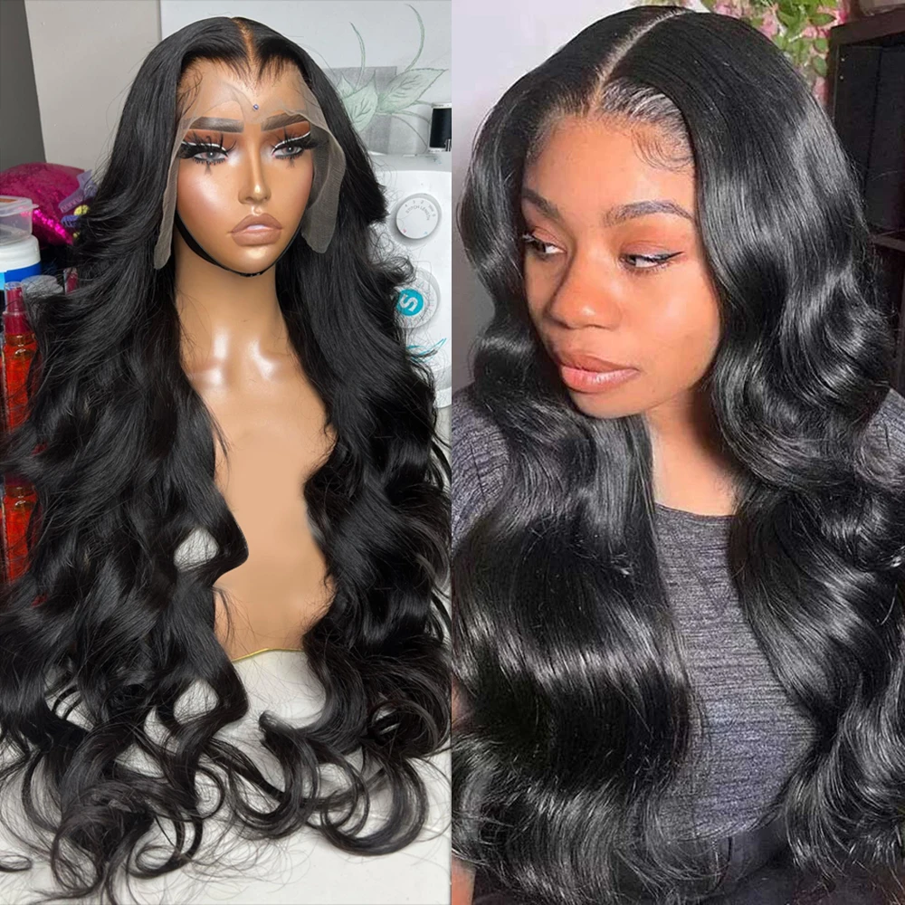 Body Wave Lace Front Human Hair Wigs 200 Density Brazilian Hair 13x4 Lace Frontal Wig For Black Women Pre Plucked With Baby Hair
