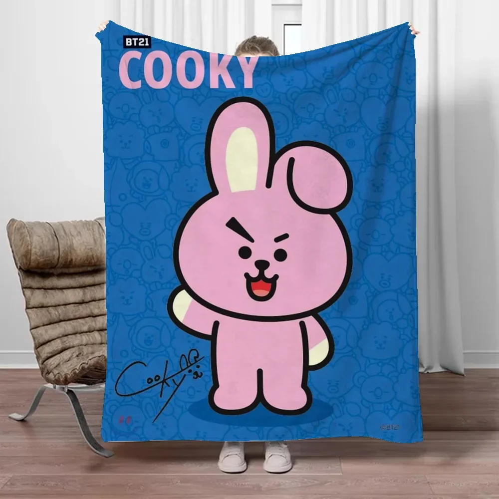 Decorative Blankets for Sofa Throw Blanket Luxury Kpop-BT21 Fluffy Soft Blankets and Throws Microfiber Bedding Blanket King Size