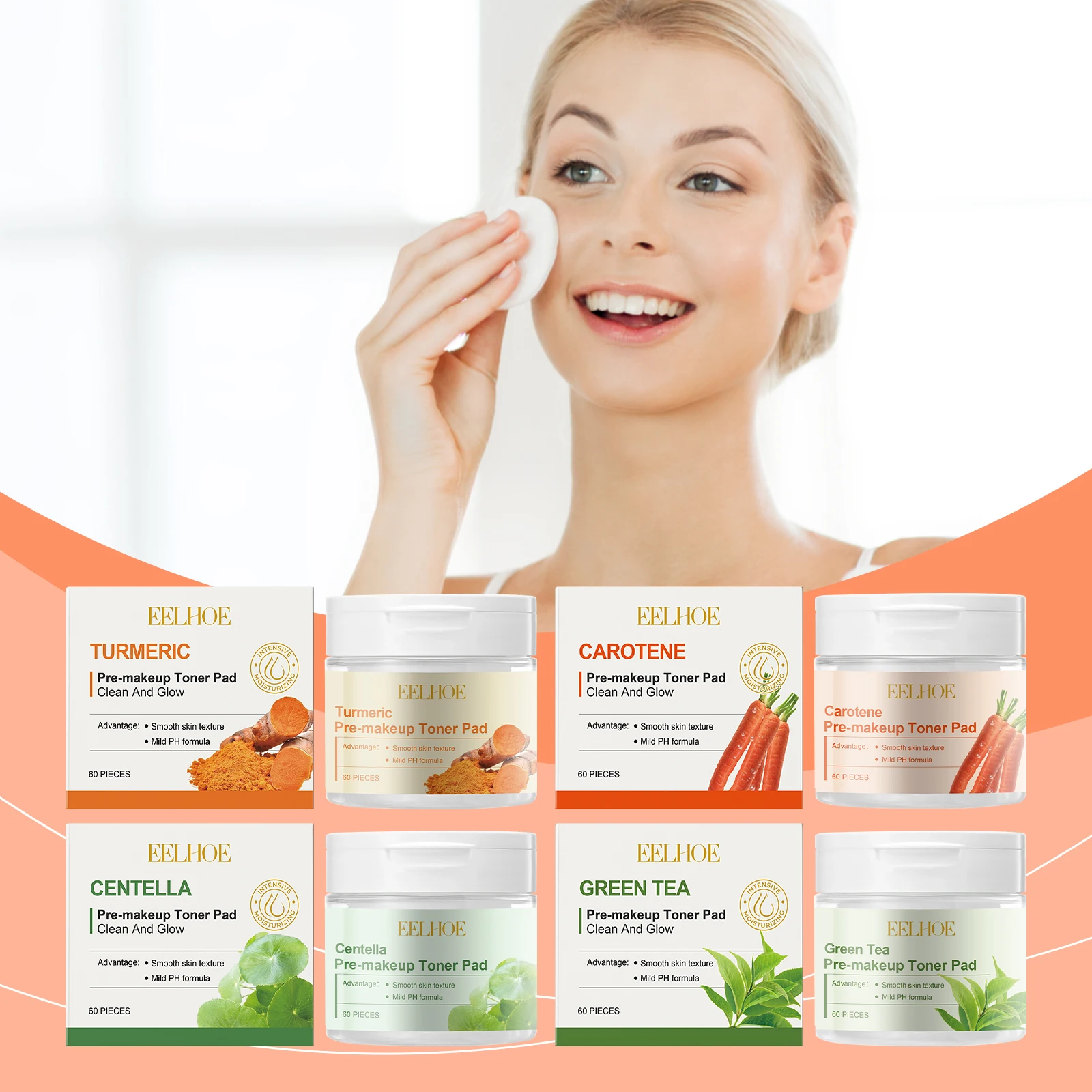 EELHOE Pre-makeup Moisturizing Cotton Pad Hyaluronic Acid Hydrating Facial Skin Care Cleansing Pre Makeup Cosmetics Cotton Pad
