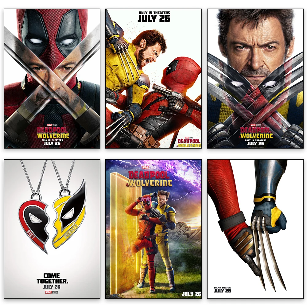 MINISO Marvel Poster Deadpool and Wolverine 2023 Movie Dune Canvas Wall Art Print Mural Home Decor Movie Lovers Gift