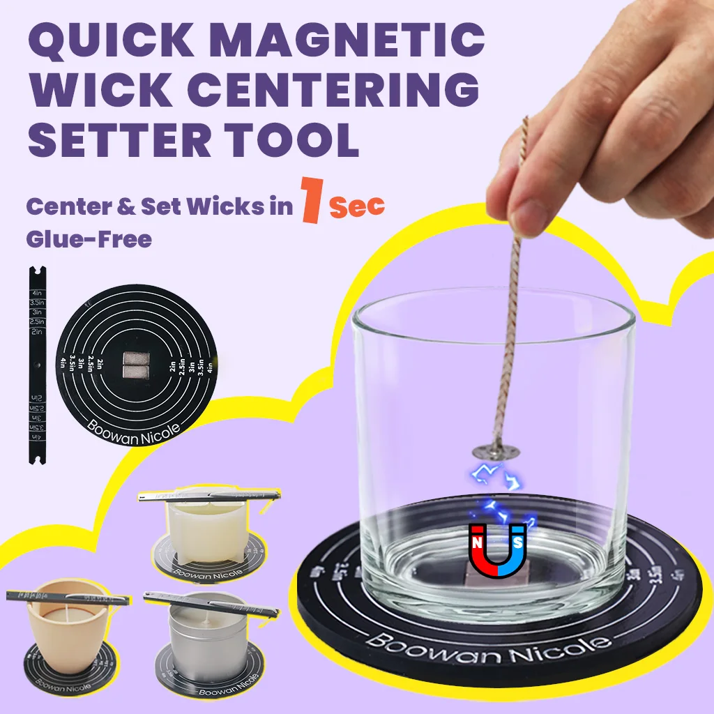 Nicole Quick Magnetic Candle Wick Centering Setter Tool With Wick Holder Easy Candle Wicks Centering Tools for Candle Making