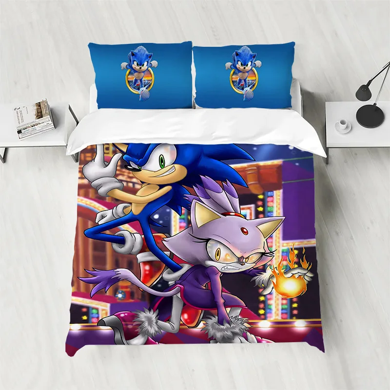 Sonic Sonic Comforter Sets Duvet Cover Set Twin Size Bedding Bed Linen Sets Double Bed Sheets Queen Home Textile Garden