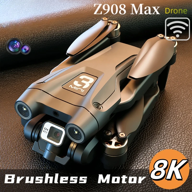 Z908 Pro Max Outdoor Drone Dual Camera Professional Brushless Motor GPS Optical FlowObstacle Avoidance Folding Quadcopter 8K