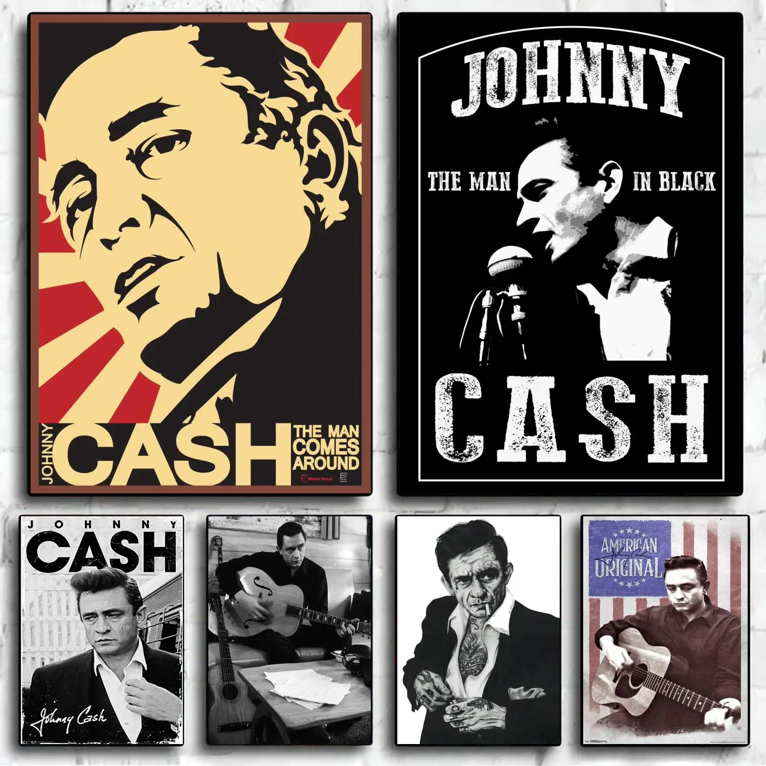johnny cash Decoration Art Poster Wall Art Personalized Gift Modern Family bedroom Decor Canvas Posters